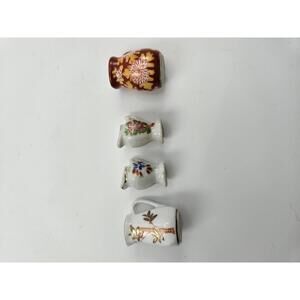 Vintage Japan Porcelain Miniature Pitchers Lot 4 Hand Painted Tokyo Dollhouse